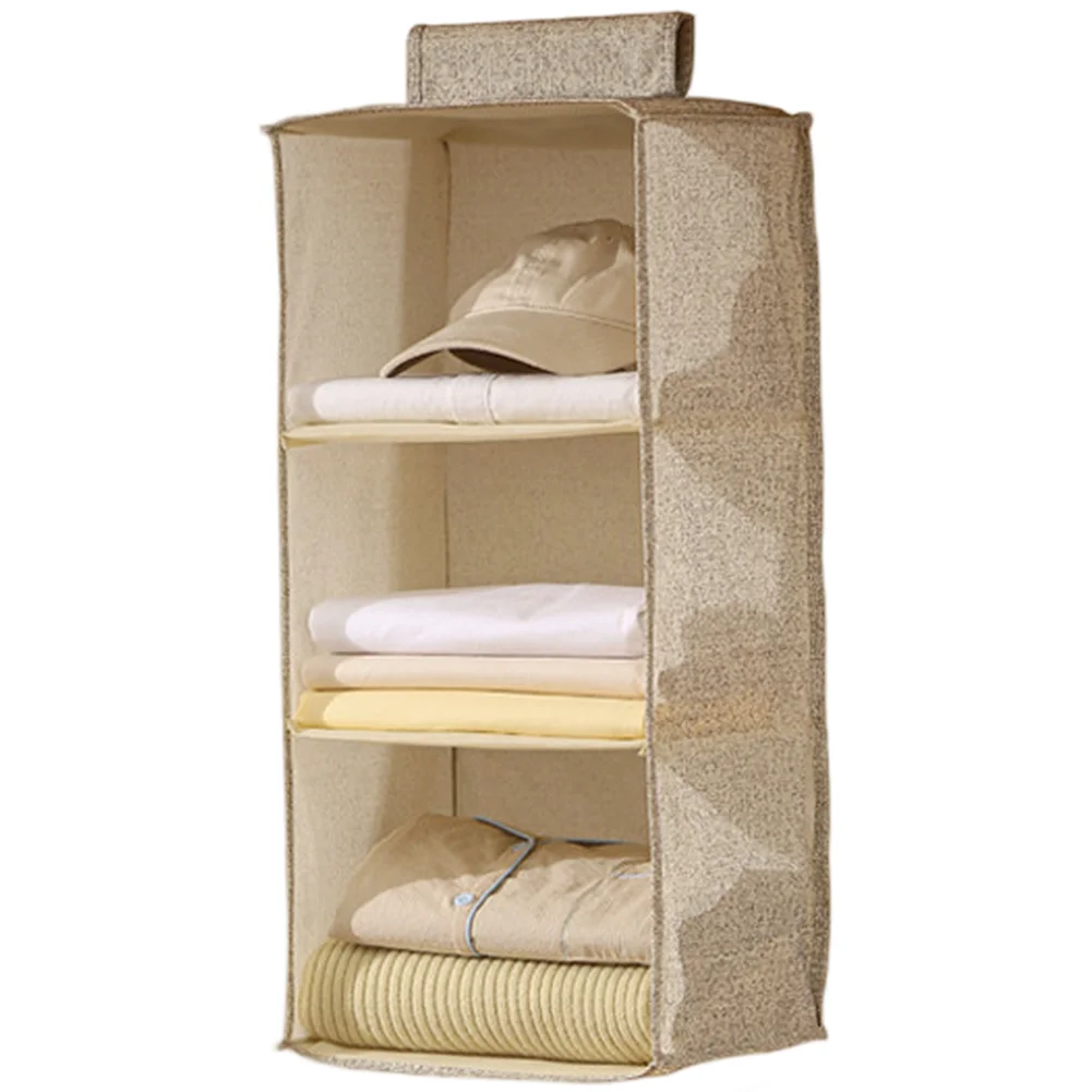 

Multi Layer Foldable Hanging Storage Bag Clothes Wardrobe Organizer Breathable Non Woven Fabric Reinforced Edges and Support