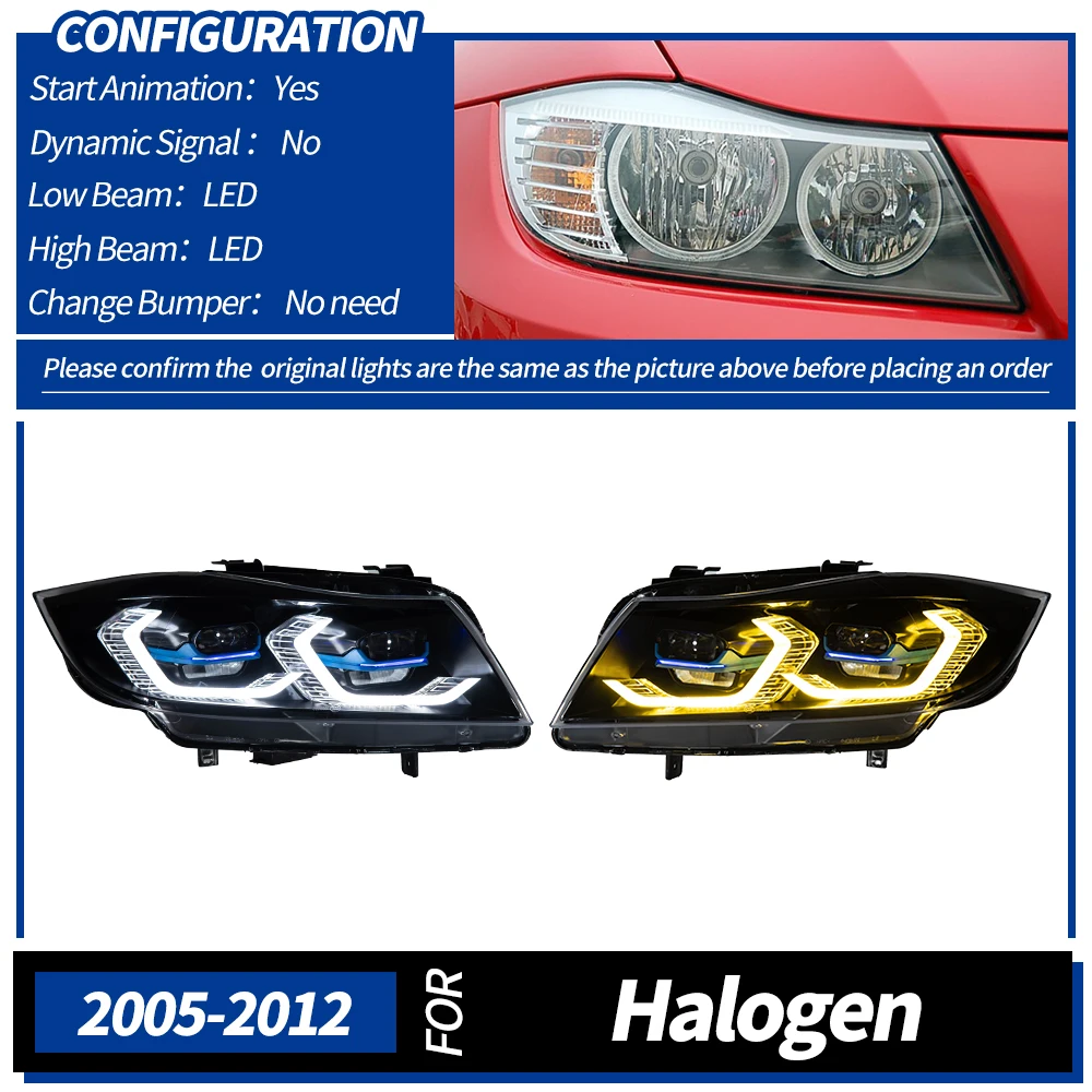 AKD Car Styling LED koplamp voor BMW E90 koplampen 2005-2012 3 Serie 320i 318i 323i LED koplamp CSL gele Angel Eyes DRL Hid Bi Xenon beam accessoires