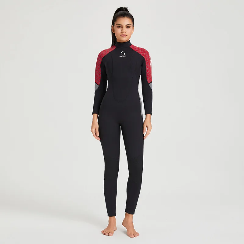 New 3MM Neoprene Wetsuit Men's One-piece Long Sleeve Swimwear Women's Thick Warm Swimsuit Free Snorkeling Surf Jellyfish Suit