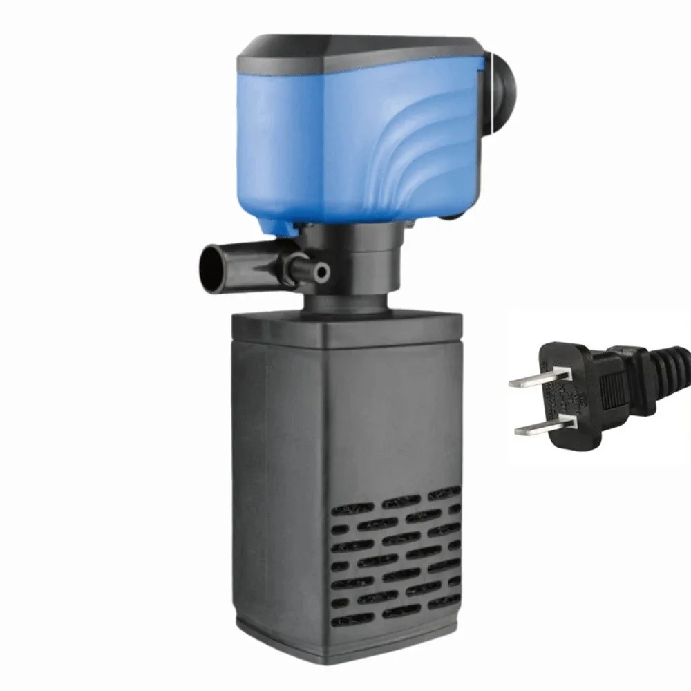 

3 in 1 Aquarium Filter Pump Energy Efficient Silent Operation Water Filter Pump Built-in Filter with Suction Cup