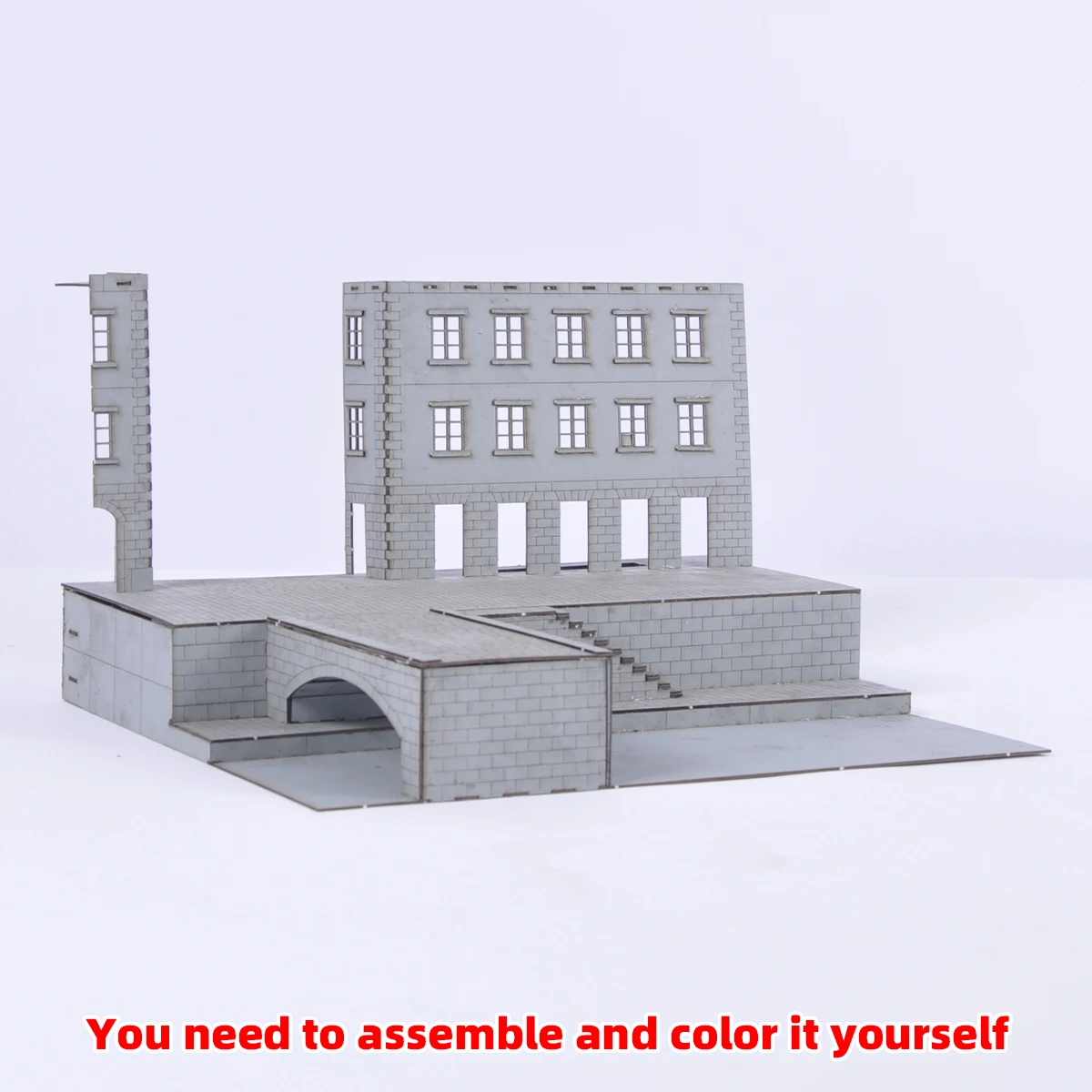 Montage-Modellbausatz für Straßenarchitektur-Dioramen, Miniatur-Modellbausatz, Panzer-Display-Basis, Auto-Display-Ständer 1/43/48/64/72/87/150 – Detail 8