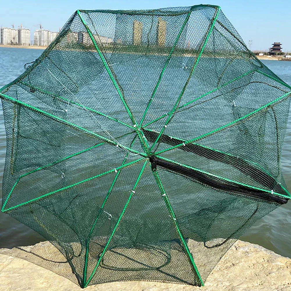 Polygonal Fish Guard Basket Metal Fishing Guard Basket Foldable Fishing Crab Crayfish Trap For Fishing Catch Cage