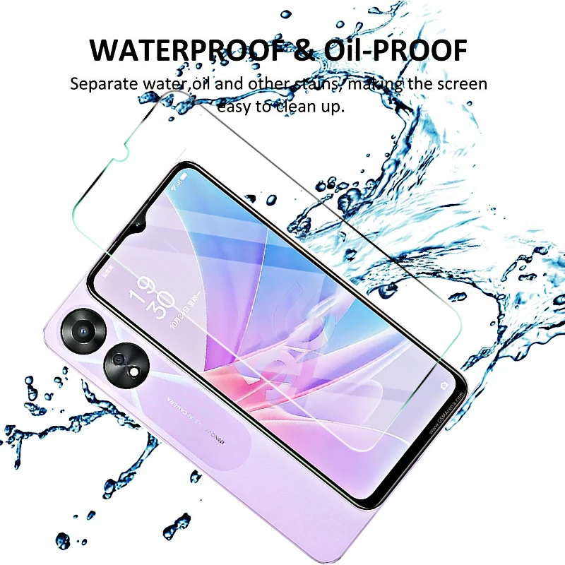 4Pcs Tempered Glass for OPPO A78 A98 A58 A17 A17k A97 A57 A96 A56 A76 A95 A75 A94 A93 A92 A74 A73 A72 A54 A53s 5G Case Protector