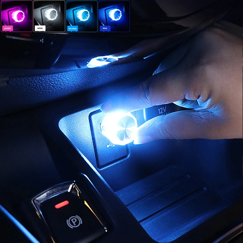 

Car Mini USB LED Atmosphere Lights Decorative Lamp Colorful Interior Light Portable Plug Ambient Emergency Lights Car Accessory