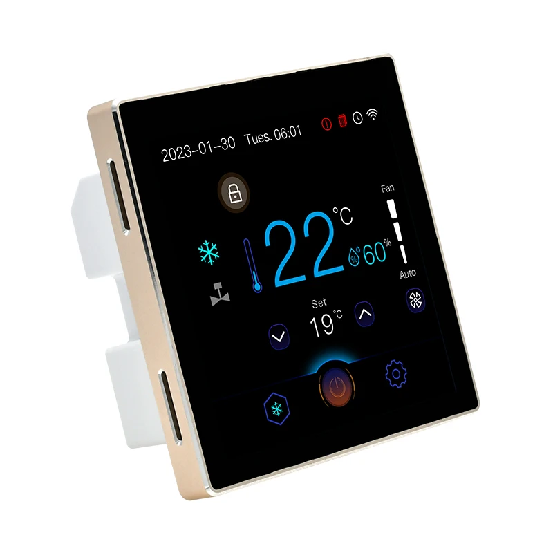 Vendite dirette in fabbrica Schermo a colori da 4 pollici con display dell'umidità della temperatura adatto per controllare il termostato intelligente per interni da 2 a 4 tubi