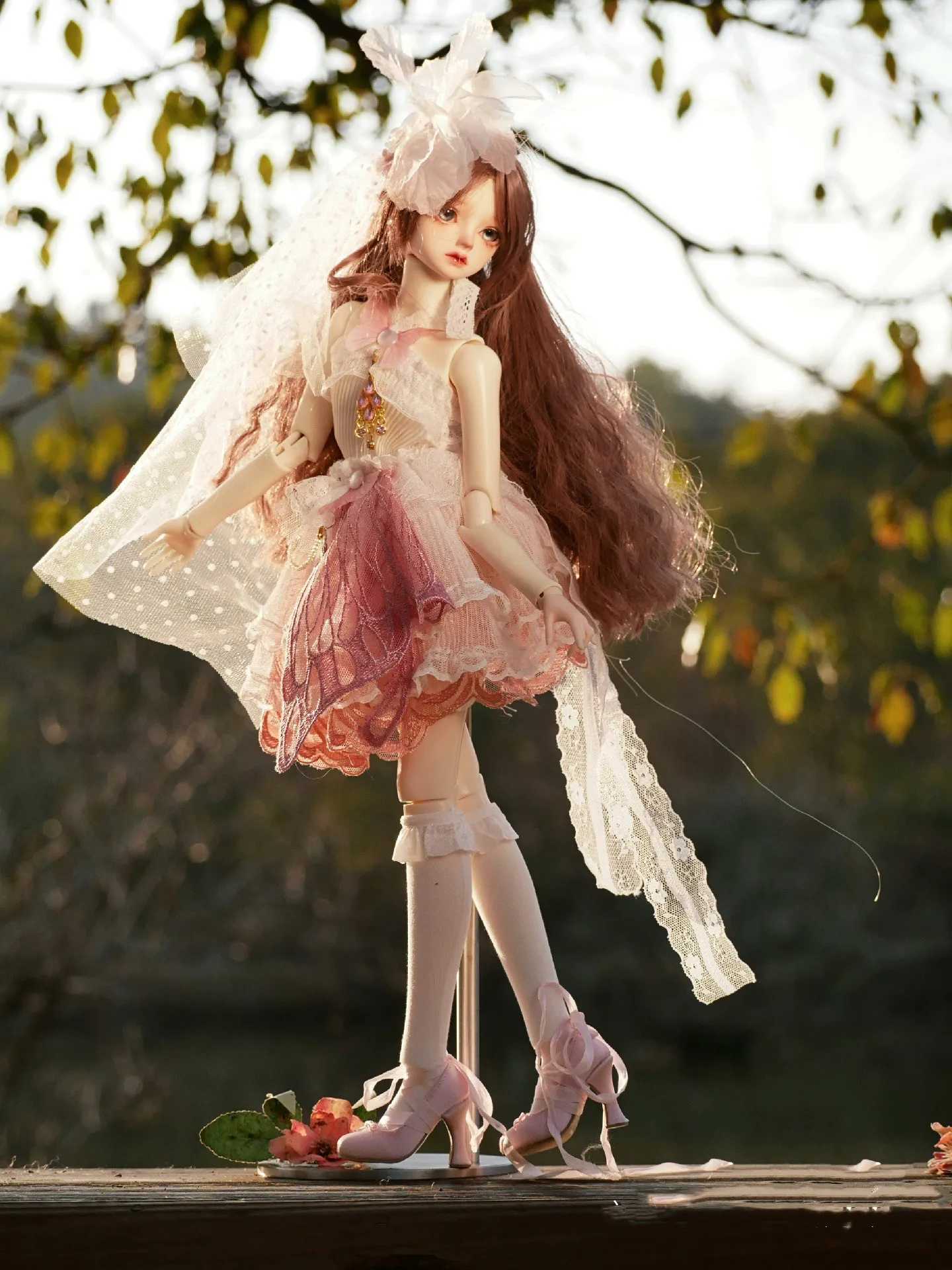 ملابس للدمى 1/5 1/6 BJD فستان تيارا ملابس دمى مخصصة