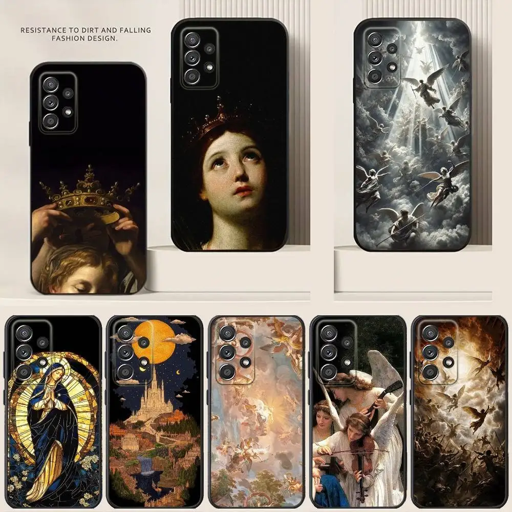 

Renaissance Art Paintings Phone Case For Samsung S24,21,22,23,30,Ultra,20,Plus,Note,10,9,5G Black soft silicone case
