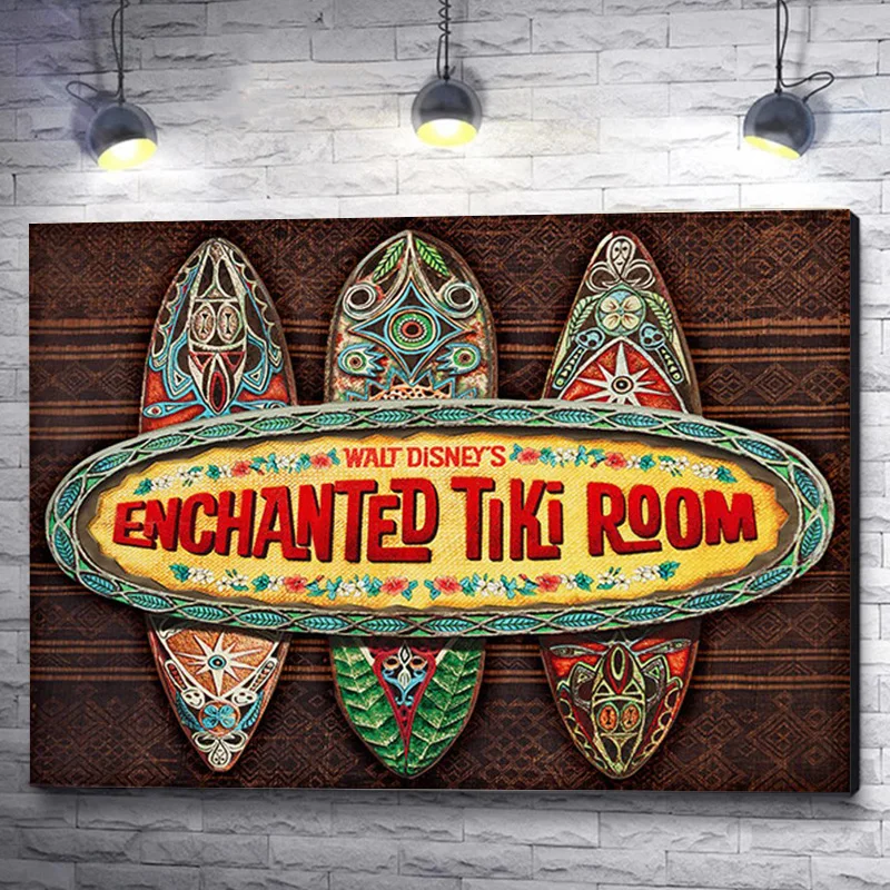 

Disney Enchanted Tiki Room Attraction Entrance Sign Poster Print Disneyland Adventureland Canvas Painting Wall Art Home Decor