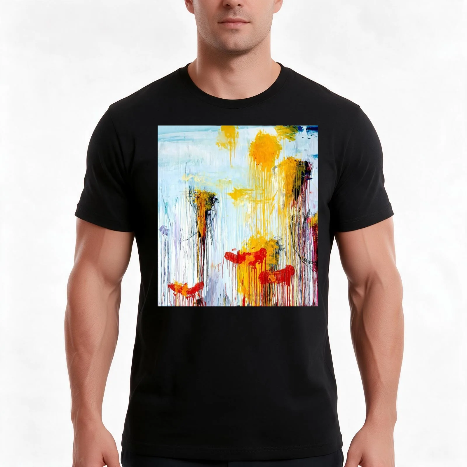 Cy Twombly, Abstract Expressionism, artwork. T-Shirt, Summer Casual Cotton Tee, Oversized Streetwear Tops, Vintage Graphic Print