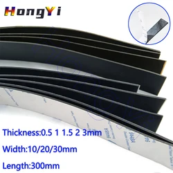 1Pcs Thick 0.5 1 1.5 2 3mm Black Silicone Rubber Strip Self Adhesive Seal Gasket Anti-skid Shock Absorption Sealing Strip