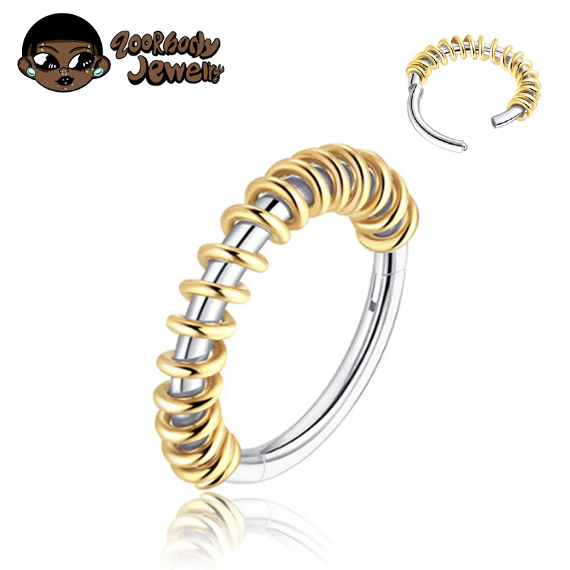Piercing de Anillo para la Nariz de Acero Quirúrgico 316L de Alta Calidad, Tipo Clicker SEG, Pulido a Espejo, para Septum, Hélix, Lóbulo, Daith y como Pendiente, Venta al por Mayor