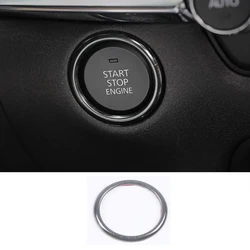 Carbon Fiber Car Engine Start Button Ring Trims Decoration for Mazda Cx-30 2020 2021 2022 2023 Cx30 Interior Accessories Kit