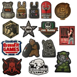 3D Tactical Military Patches PVC Fitness Armband Vests Hats Badges Soft Rubber Sword Cat Bear Morale Hook Loop Applique Emblem