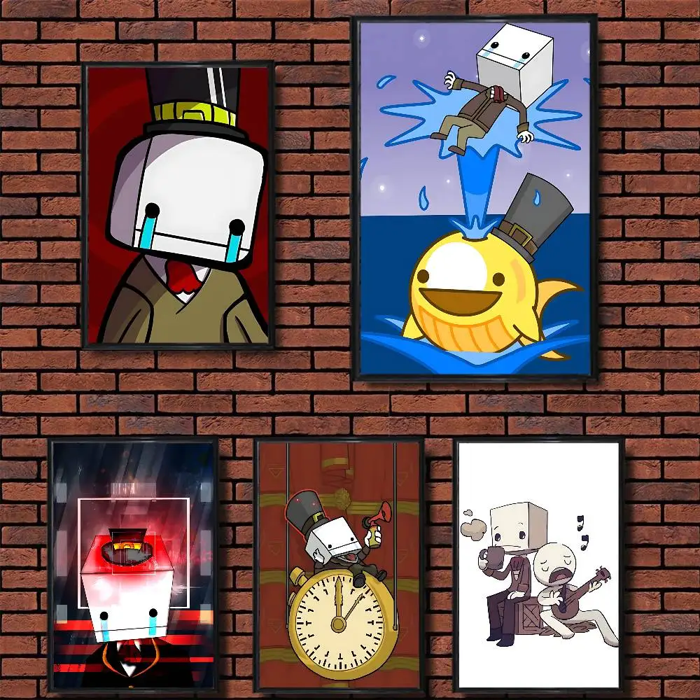 game Square BattleBlock Theater Poster Prints Wall Art Painting Picture Gift Living Room Bar Restaurant Dec Sticker Large