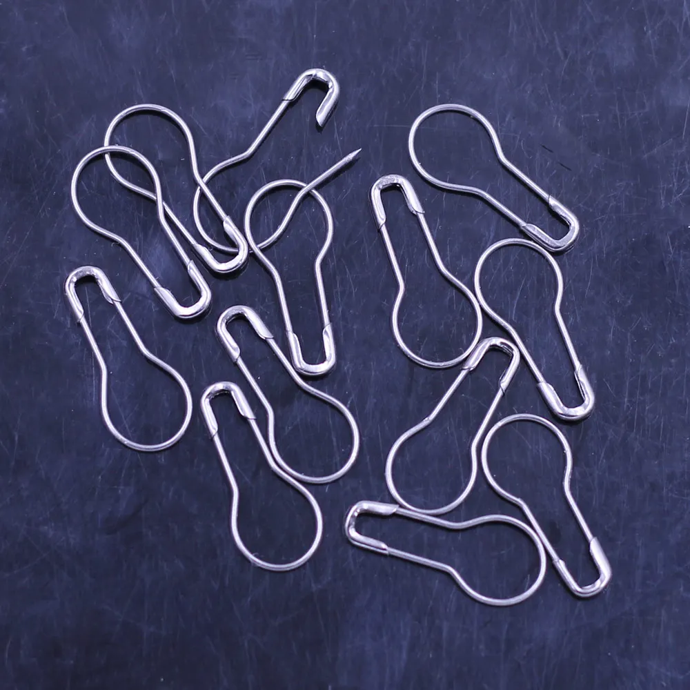 1500Pcs Gunmetal Coilless Pear Bulb Gourd Calabash Shape Alloy Knitting Stitch Marker Hangtag Safety Pins 21mm
