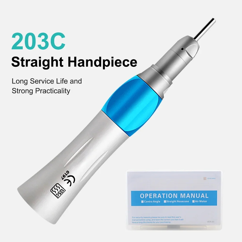 XYSZ 1 Pcs 1:1 Ratio Dental Straight Nose Cone Low Speed Straight Handpiece 203C External Water E-type Straight Handpiece