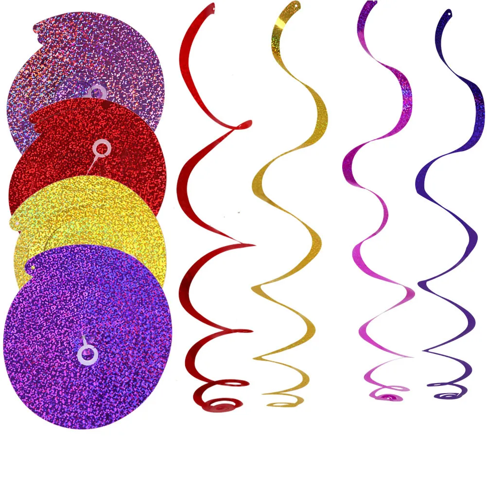 

Colorful Spiral Streamers Christmas Tree Design Pendant Hanging Swirl Ceiling Decorations for Party Layout Photo Props
