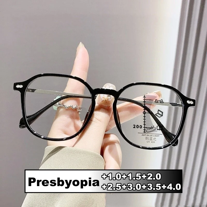 

Fashion Multifocal Reaing Glasses Men Women Luxury Progressive Presbyopia Unisex Ultralight HD Lens Far Sight Eyewear +1.0+4.0