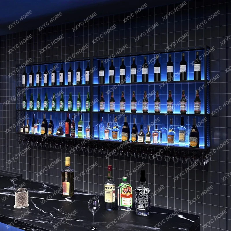 

Настенная винная полка LBar из кованого железа, промышленный винный шкаф в стиле индастриал для бара