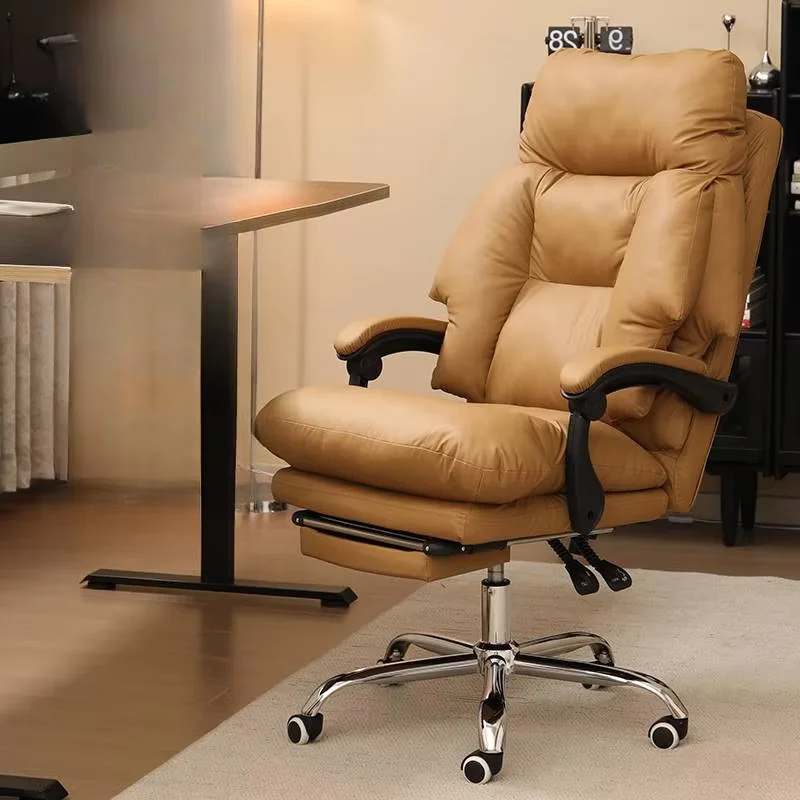 Comfy Luxury Office Chair Orange Modern Elegant Relaxing Gaming Chairs Recliner Design Swivel Ofis Sandalyesi Home Furniture
