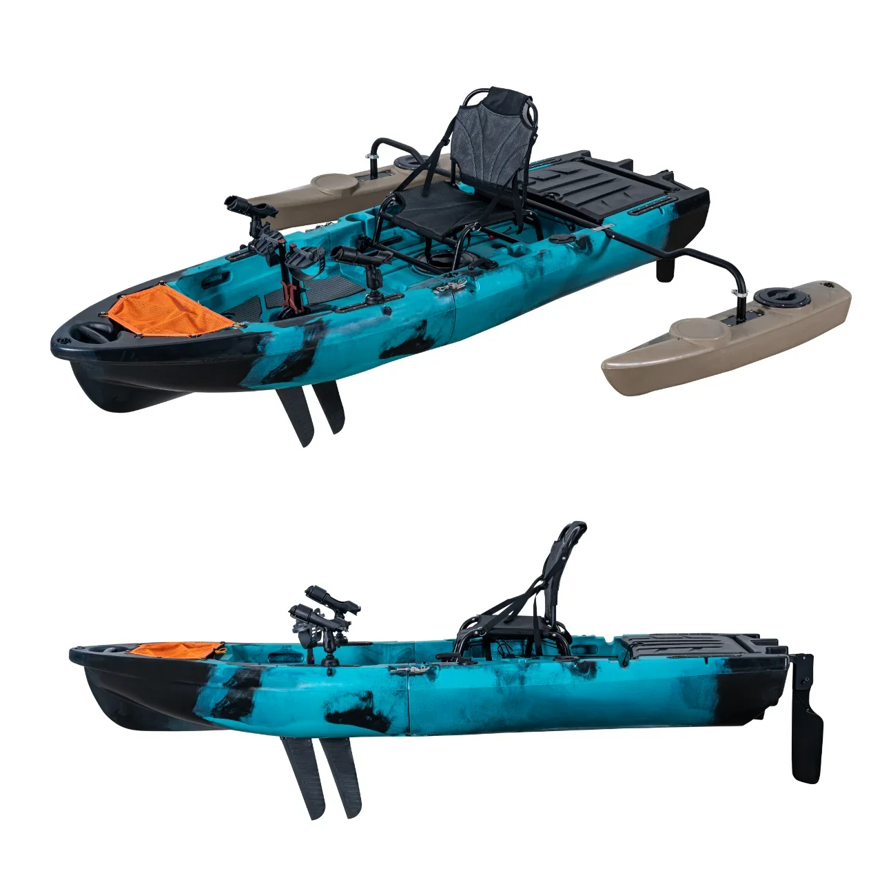 LSF Modular Fishing Kayak Splicing Kayaks Two Section Pedal Drive Kayak for Water Sports