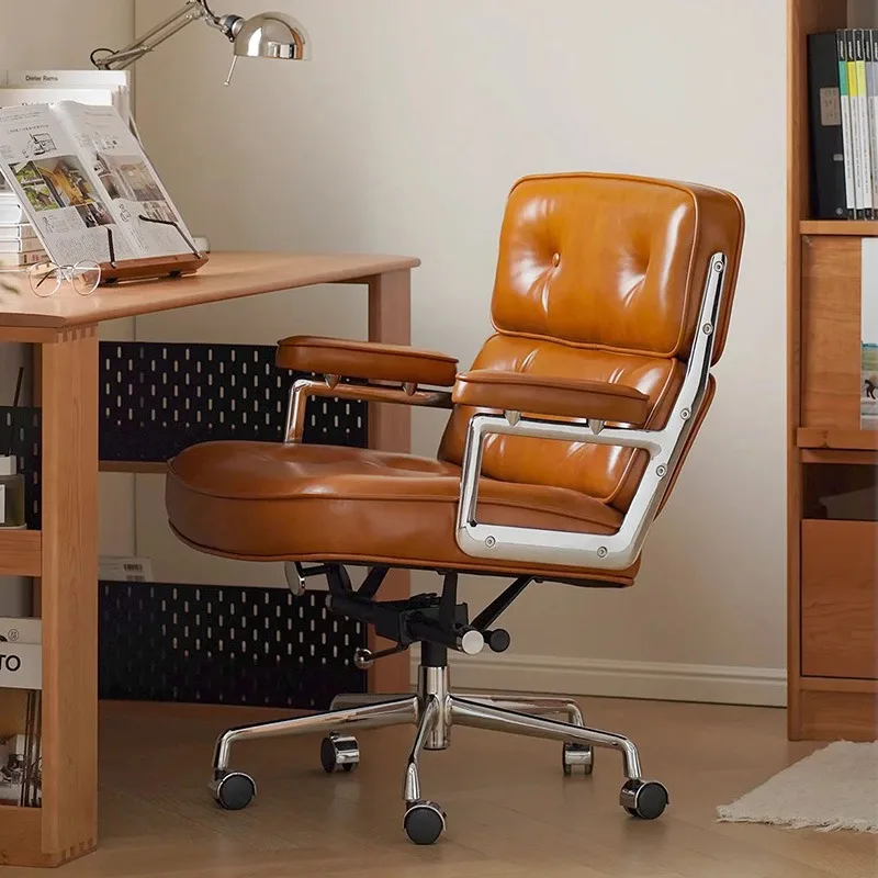 Wheels Back Cushion Office Chair Handle Sponge Computer Ergonomic Office Chair Vanity Leather Cadeira Escritorio Home Furniture