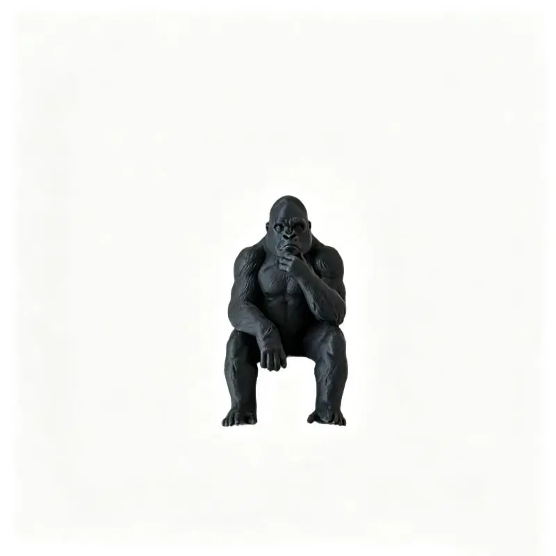 Cartoon-Sitzende Gorilla-Statue, 3D-gedruckte Gorilla-Figur als Dekoration für Zuhause, Schreibtisch, Innenraumgestaltung, Geschenk – Detail 6