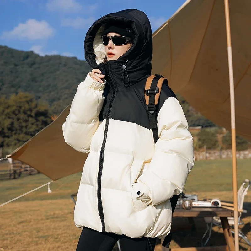 Men's down jacket, white duck down filling, hooded casual warm top coat, autumn and winter fashion jacket windbreaker