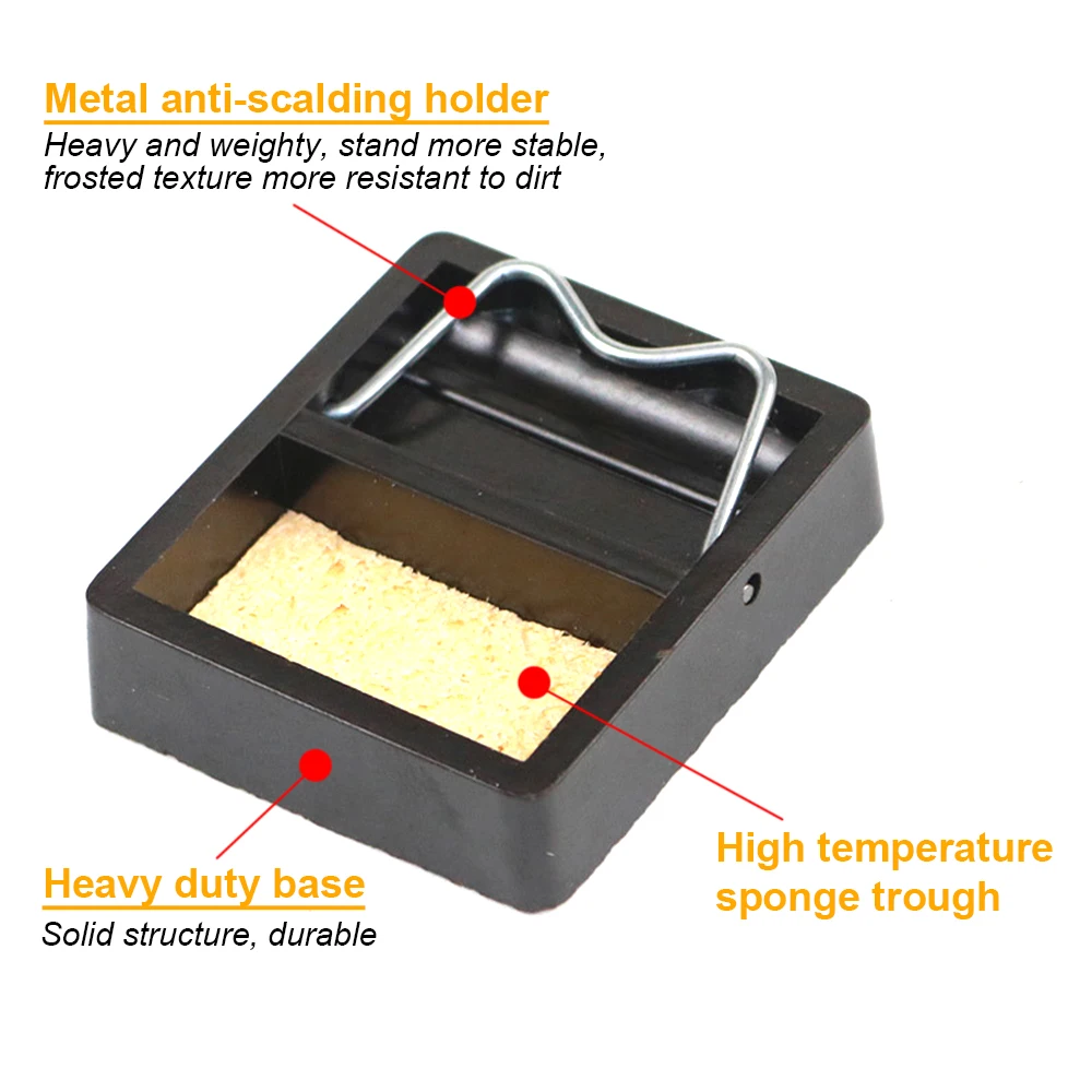 Portable Soldering Iron Stand Holder Welding Stand with Welding Cleaning Sponge Pads Electric Soldering Iron Accessories