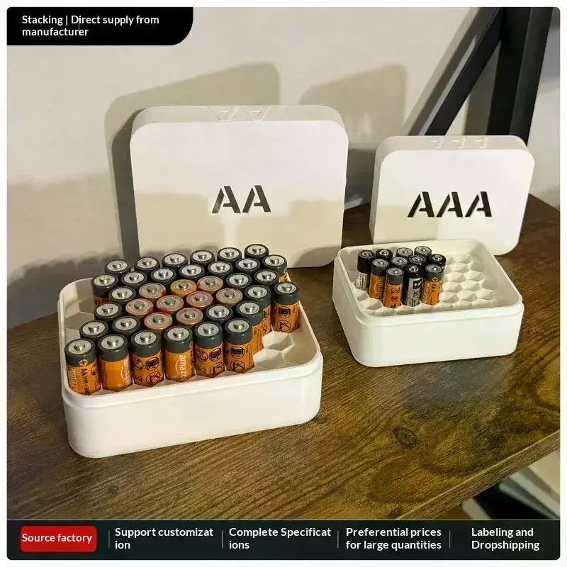 27 Slots 3D Printed Honeycomb Battery Storage Box Fits AA AAA Large Capacity Home Organizer Holiday Gift