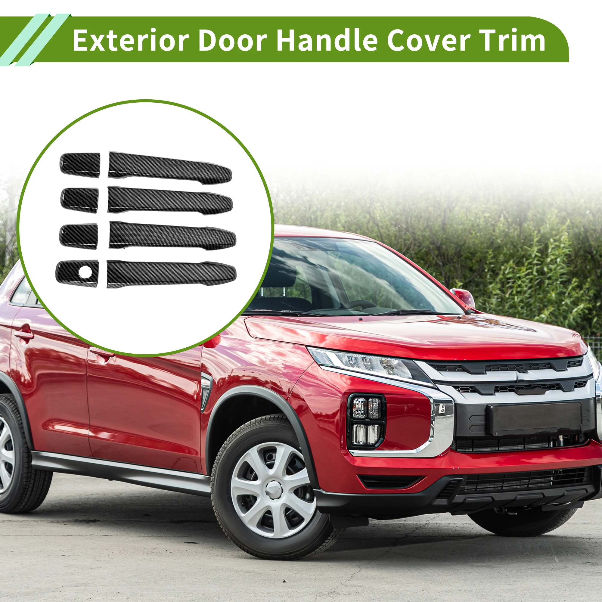 

UXCELL Exterior Door Handle Cover Trim Door Handle Cover for Mitsubishi Asx 2009-2016 Normal Carbon Fiber 1 Set