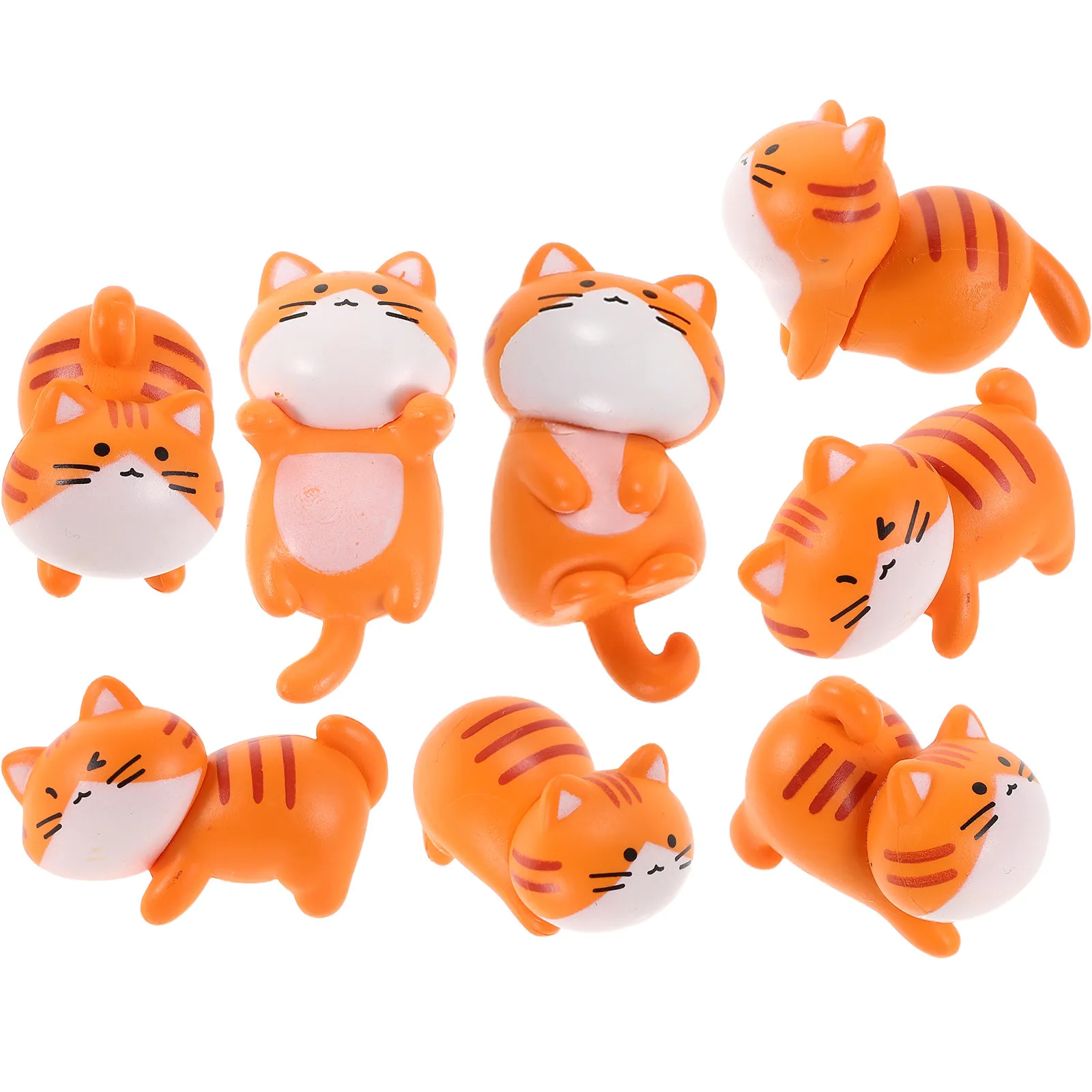 

Набор из 8 милых фигурок кошек для приборной панели автомобиля - миниатюрные декоративные котята из смолы для интерьера автомобиля, реалистичные, для микроландшафтного оформления