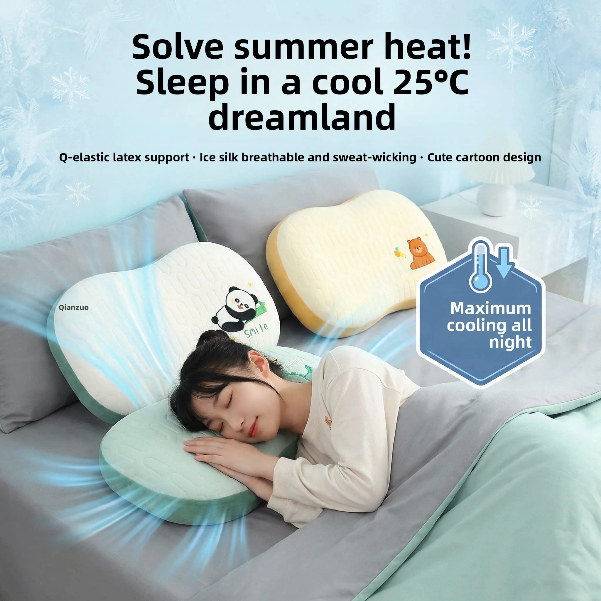 

Latex Memory Foam Pillow for Teens And Adults Office Nap Pillow Summer Single Person Slow Rebound Memory Foam Pillow