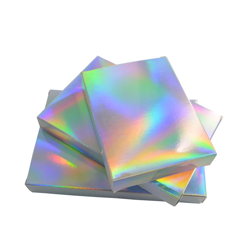 

2000 Pcs Holographic Gift Party Paper Box Laser Card Case Cartons Gift Boxes Cosmetics Package Candy Boxes Wedding Favour