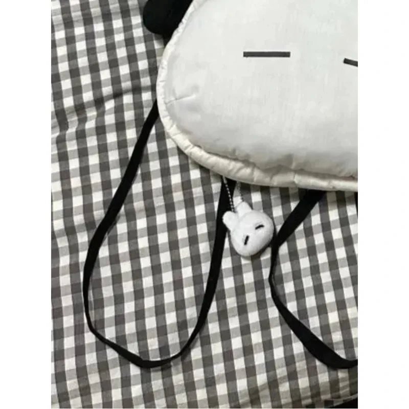 Earphone Bunny Backpack For Women  Portable Large Capacity Travel Knapsacks White Black Rabbit Head Shape Schoolbag Kids Gifts