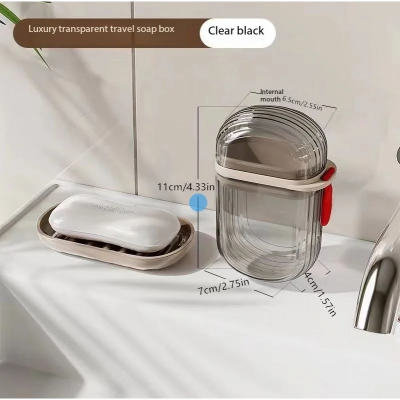 Portable Travel Soap Dish Storage Box Set - Compact & Lightweight, Transparent Travel Case with Secure Lid for Toothbrushes