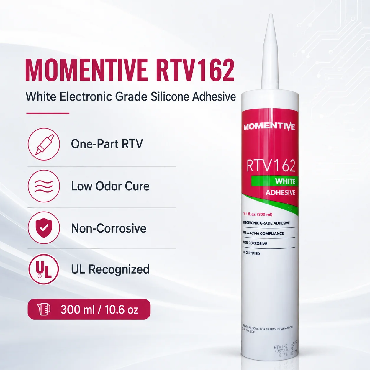 Momentive RTV162 Electronic Grade Silicone Adhesive Sealant Flame Retardant Waterproof White RTV Glue for PCB Component Bonding
