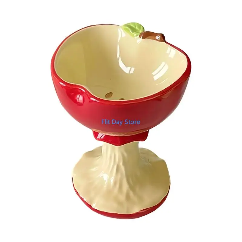 F92C Ornamental Porcelain Fruit Container With Tall Stem Design Elevates Table Arrangement For Every Gathering