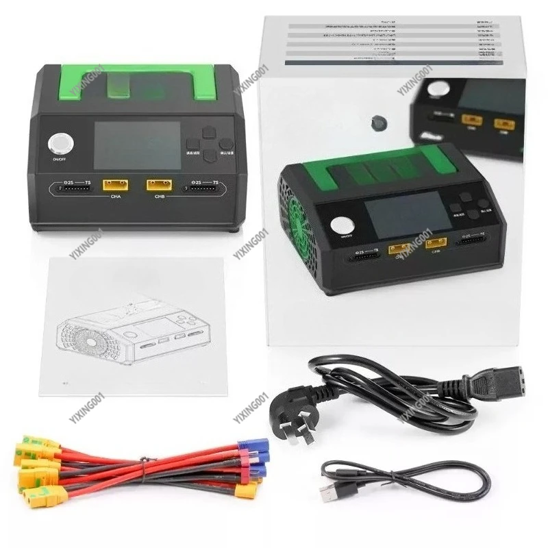 D1000 Dual Channel Smart Balance Charger, 500W 25A Per Channel Fast Charger For 2S-7S LiPo LiHV Lithium Battery, FPV Drone RC Ca