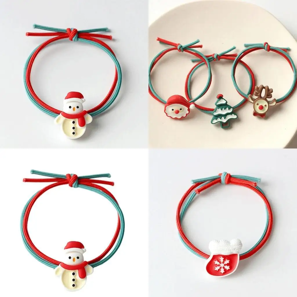 

39BD Christmas Hair Ties for Women And Kids,Elastic Baby Hair Ties No Damage Ponytail Holder, Toddler Hair Ties