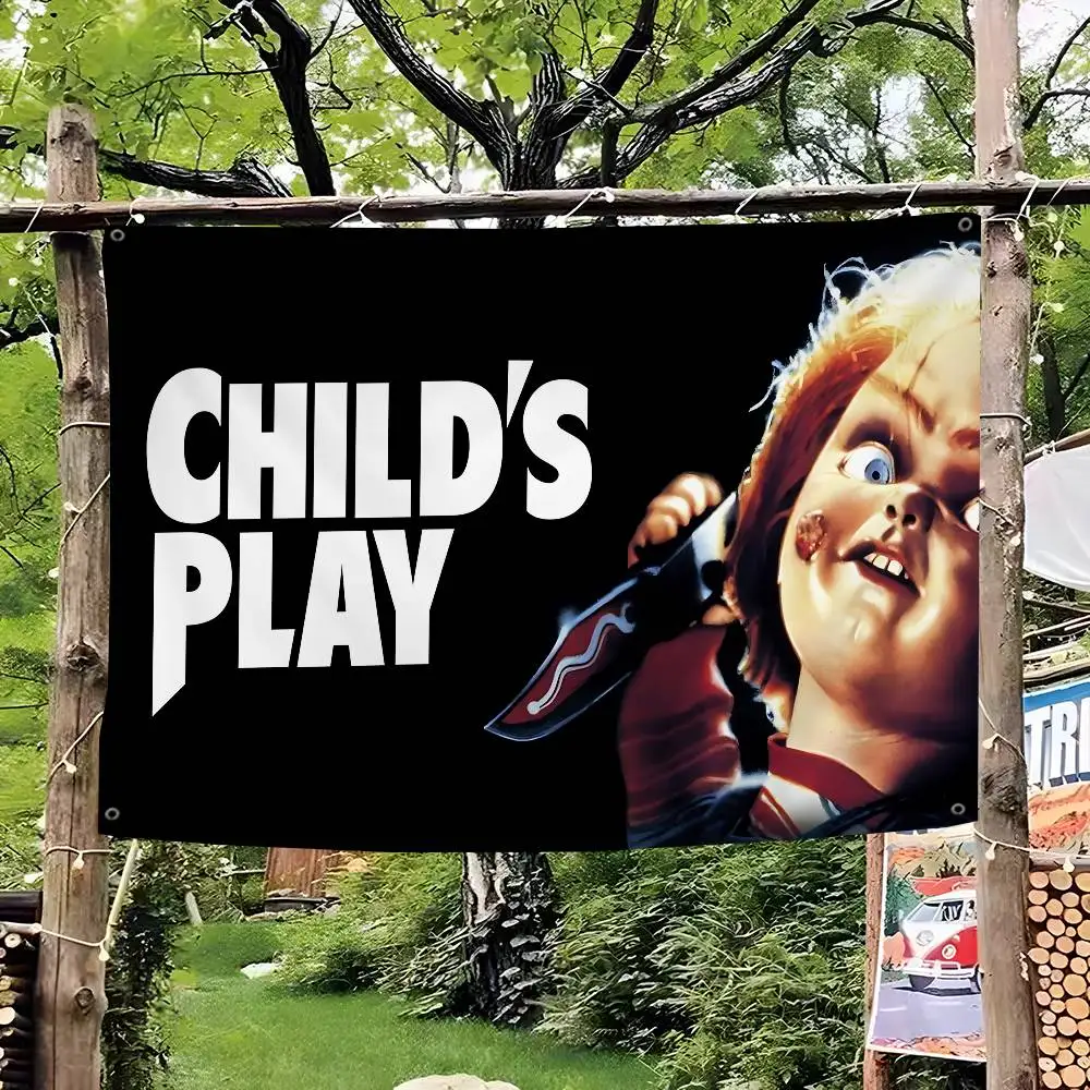 Classic Horror Movie C-Child P-Play Family Gatherings Outdoor Atmosphere Flags Camping Decorations Banners