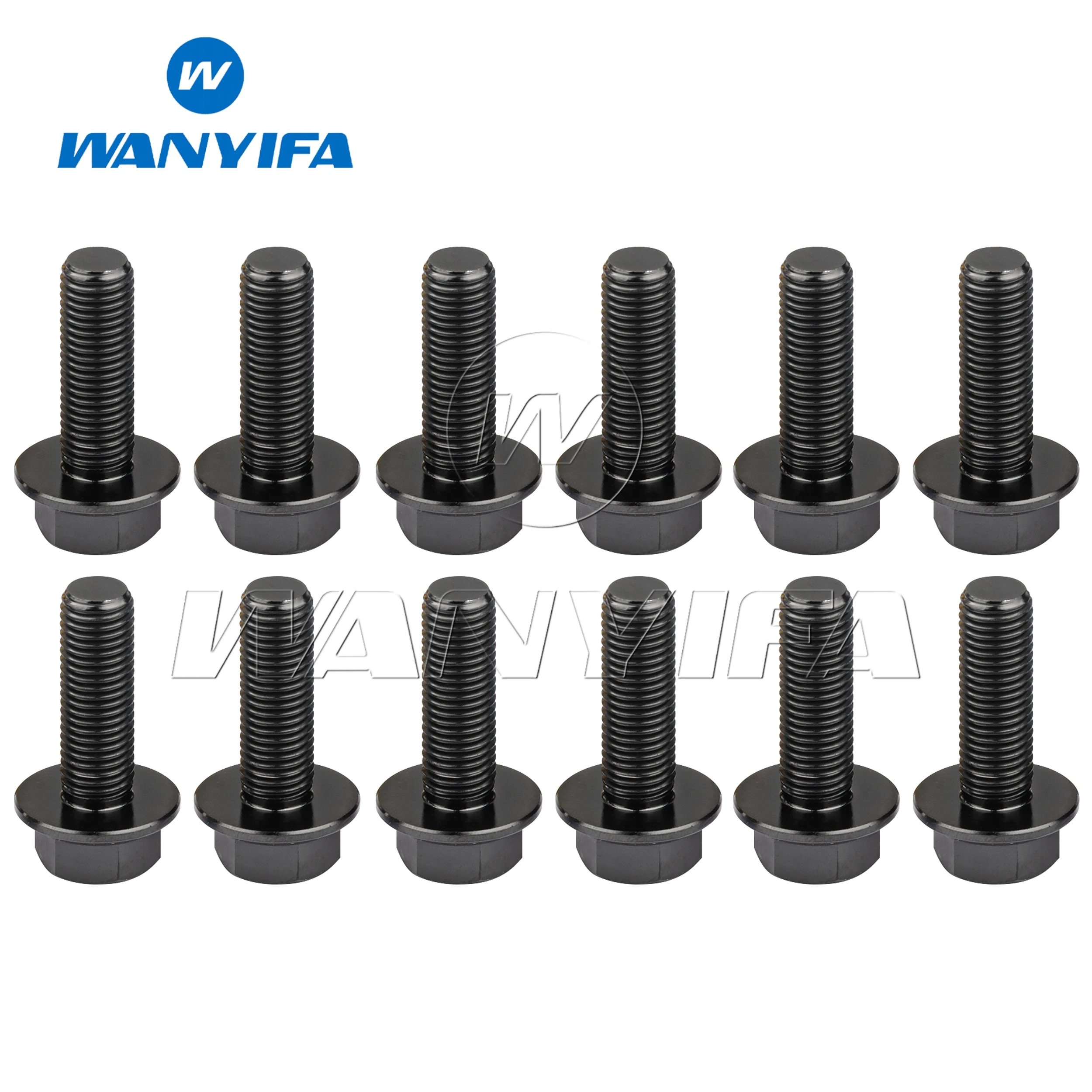 Wanyifa Titanium Bolts M10 x 20 25 30 35 40 45 55 60 65 70 75 80 100mm Hexagon Flange Screw Bolt for Honda Suzuki Yamaha 5/12PCS