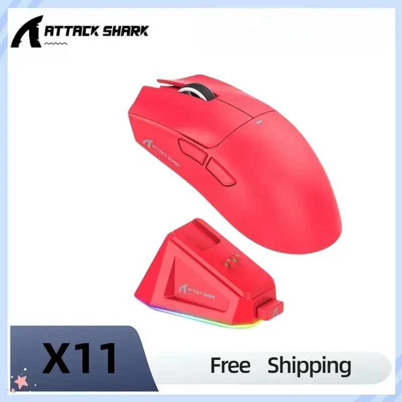 

Hot Sale Attack Shark X11 Bluetooth Mouse Triple Mode Connectivity Touch Magnetic Charging Dock PAW3311Ultra-Light Gaming Mouse