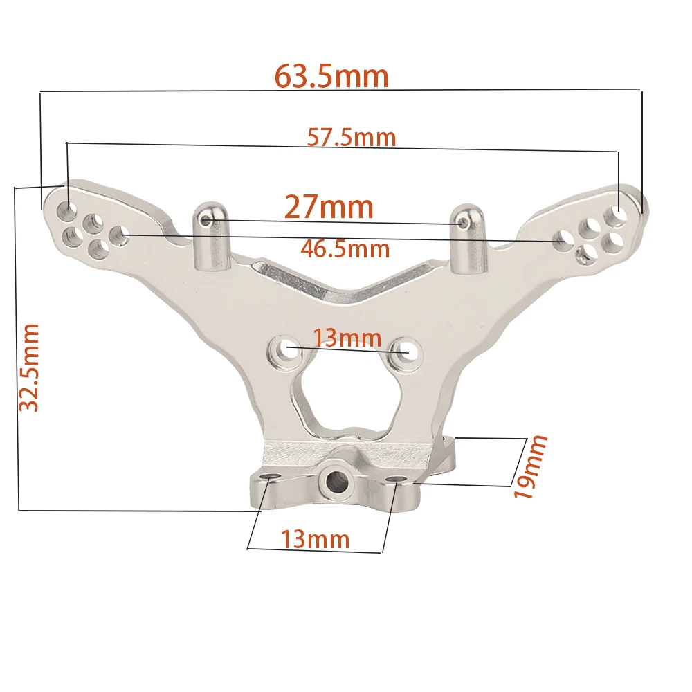 CNC Aluminum Multi‑Hole Rear Shock Tower Pair For 1/18 Mini‑T 2.0 RC Car Upgrade Part,Black Red Silver Optional 11.2g
