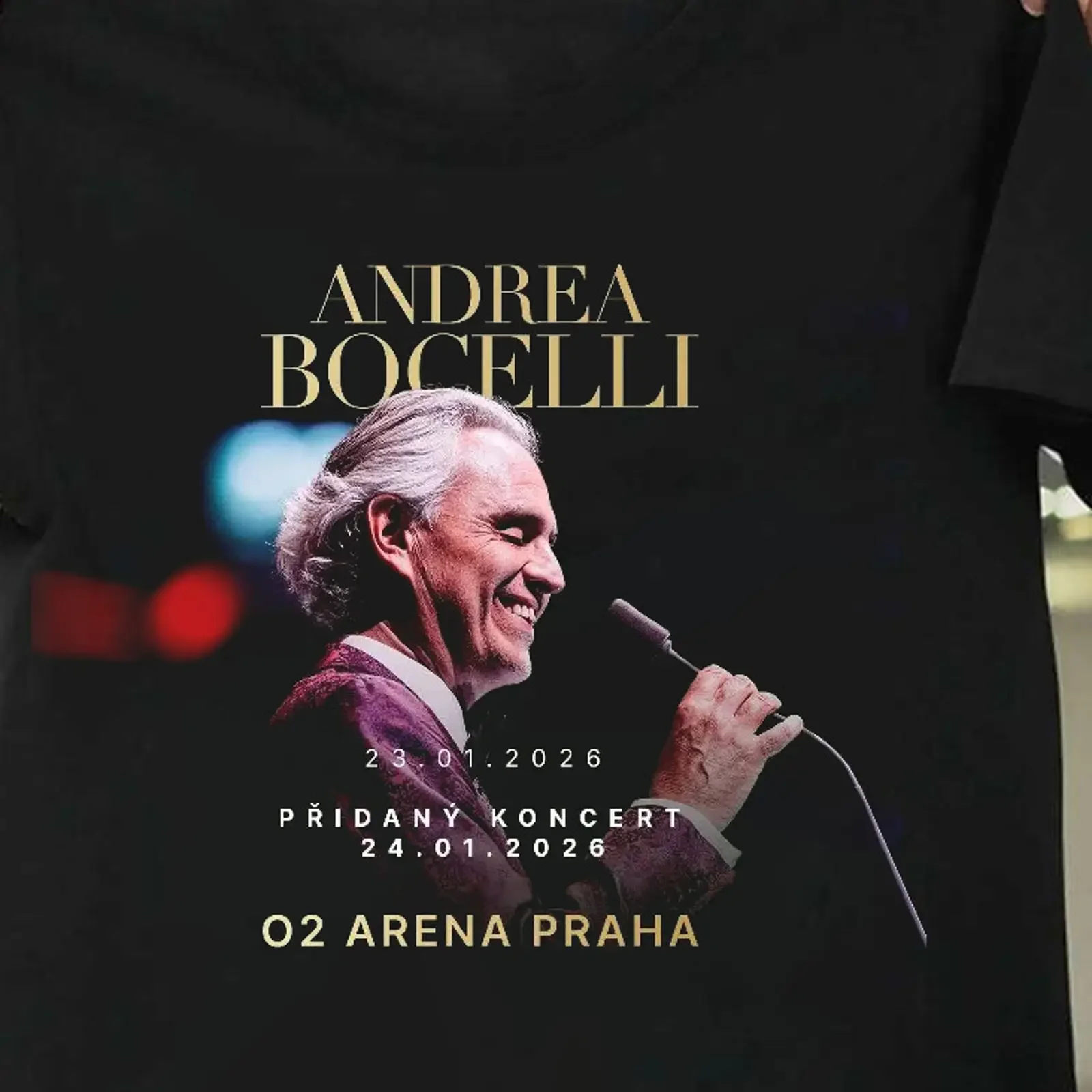 Andrea Bocelli in concerto Camicia nera 23 e 24 gennaio 2026 S 5XL CS173 vintage Washed Breathable Versatile Slightly Unisex