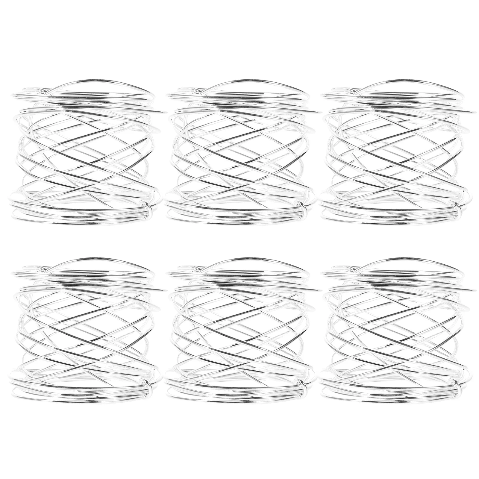 

6Pcs Napkin Rings Metal Stainless Steel Buckles Elegant Wedding Banquet Table Decorations Silver Napkin Holders