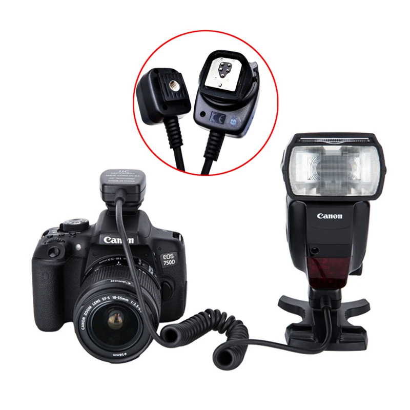 1.4m E-TTL FLASH Off Camera Cord Cable Hot Shoe Mount Cord Sync for Canon 600EX II-RT 430EX 580EX II 380EX 90EX 550EX 420 320EX