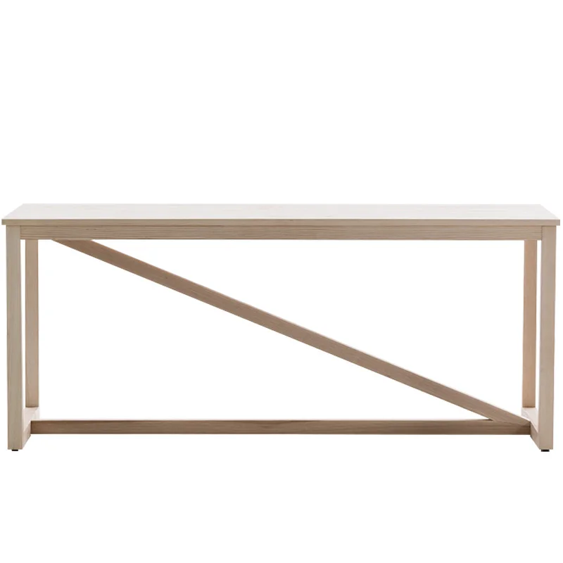 LTT Solid Wood Extended Learning Desk Workbench Modern Simple Wooden Bar Case