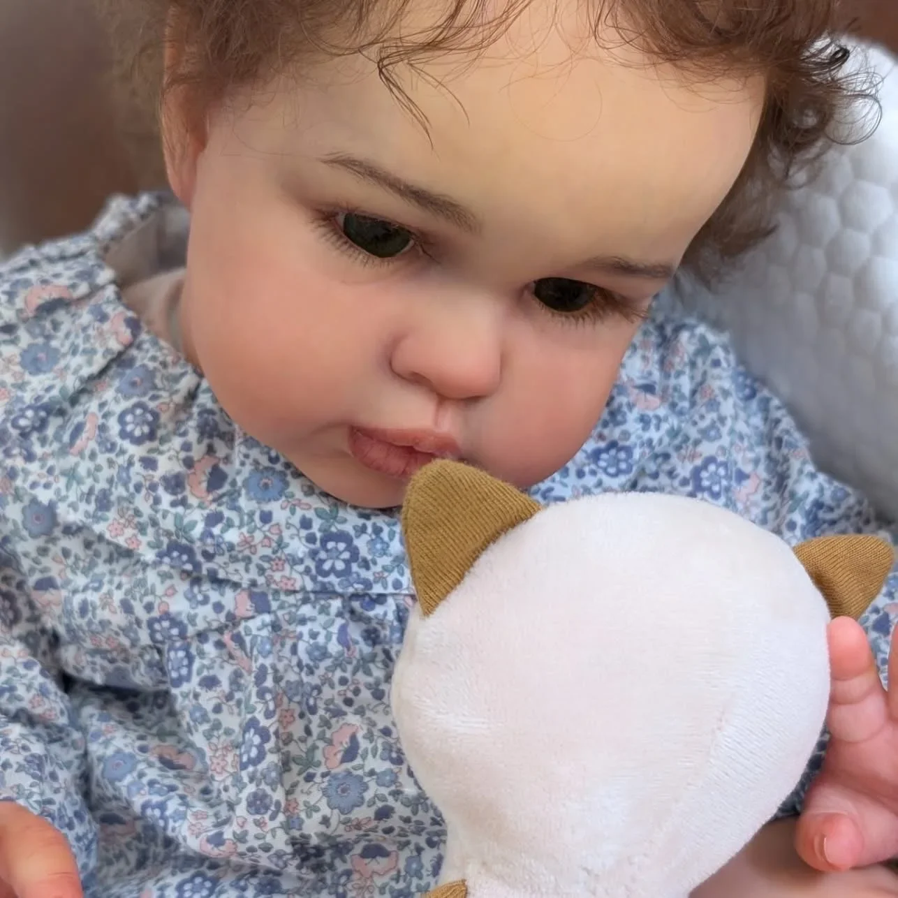 NPK Newborn Doll 24Inch Ellie Lifelike Reborn Baby Doll Toddler  Stand Able Soft Touch 3D Skin Art Doll with Hand Root Hair