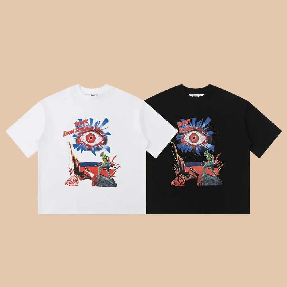 Frog Drift Streetwear Luxury Brand HOUSE OF ERRORS Graphics Printed Vintage Clothing Loose Oversized Tees Tops T Shirt For Men